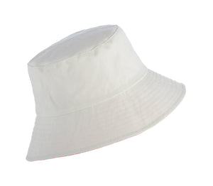 White Dallas Reversible Bucket Hat, Pink