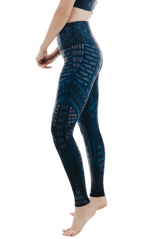 Right side view of Warrior One Printed Yoga Leggings