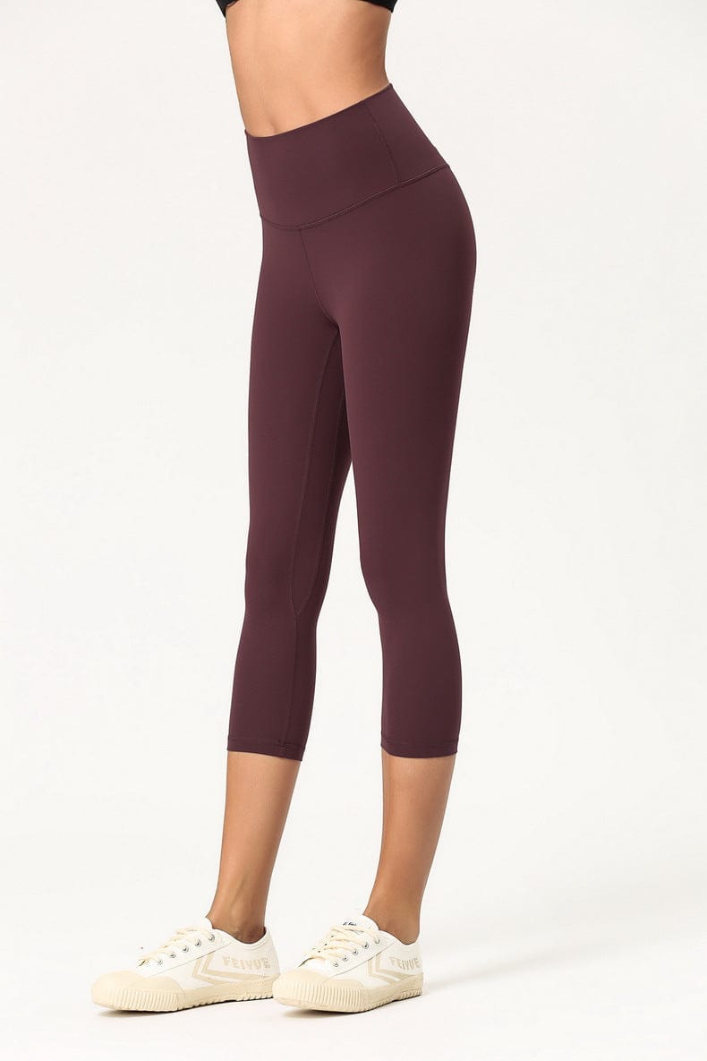 High Waisted Cropped Fitness Leggings by Anna-Kaci