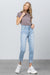 High Waist Ripped Hem Tapered Jeans for you