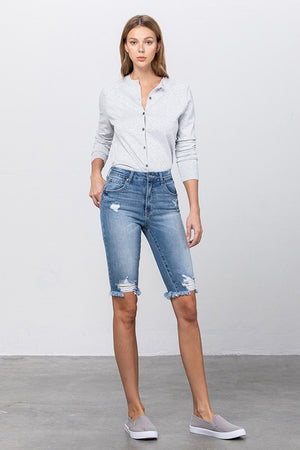 HEAVY AND LONG FRONT DESTROY BERMUDA SHORTS