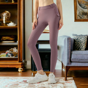 Full frontal view of High Waist Belt Loop Leggings