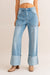 High-Waisted Wide Leg Cuffed Jeans for girls