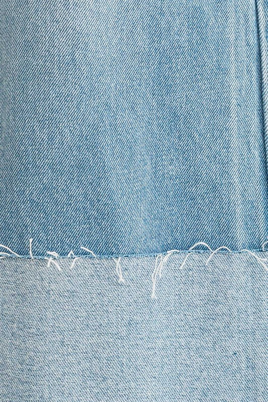Close up of the ankle of High-Waisted Wide Leg Cuffed Jeans