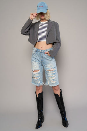 HIGH WAIST BERMUDA SHORTS for her