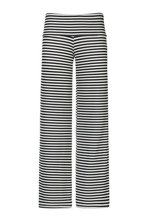 Full view of black Striped Wide Leg Pants