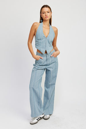 MID RISE WIDE LEG PANTS for teens
