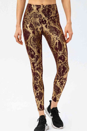 Brown Animal Print Active Pants