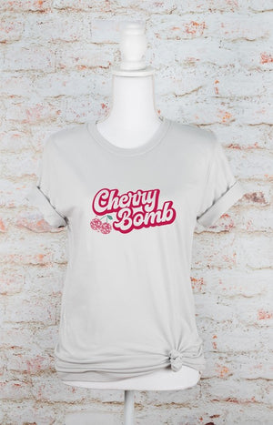 Gray Cherry Bomb Disco Ball Soft style Tee