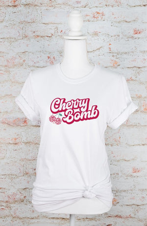 Pic of Cherry Bomb Disco Ball Soft style Tee on a manakin