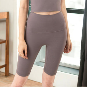 Full front view of High Waist Basic Biker Shorts