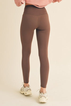 Back view of Yelete Full Size Fleece Lined High Waisted Leggings