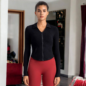 The best Curved Hem Collared Activewear Jacket