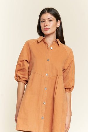 Beige Washed denim style dress