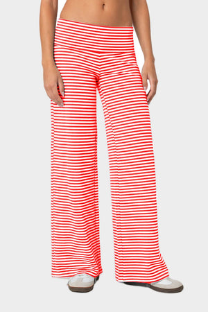 Red Striped Wide Leg Pants