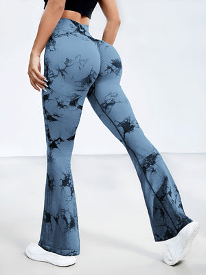 Blue Tie-Dye High Waist Active Leggings