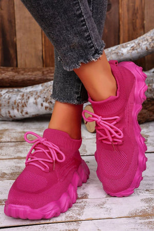 Front view of Mesh Lace-Up Round Toe Athletic