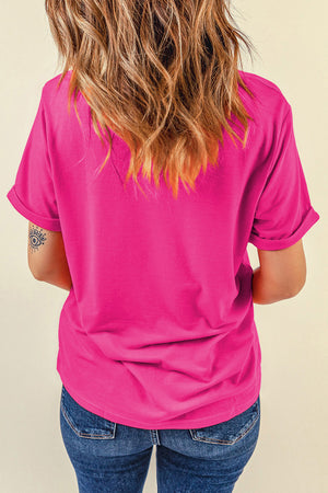 Back view of Graphic Round Neck Short Sleeve T-Shirt