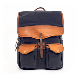 Black Campaign Waxed Canvas Backpack by Mission Mercantile Leather Goods