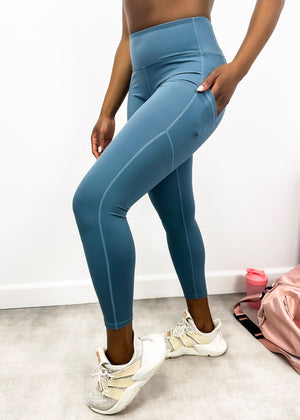 Green Mid-Rise Elevated Seaming Leggings