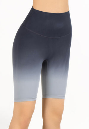 Black High Waist Ombre Biker Shorts