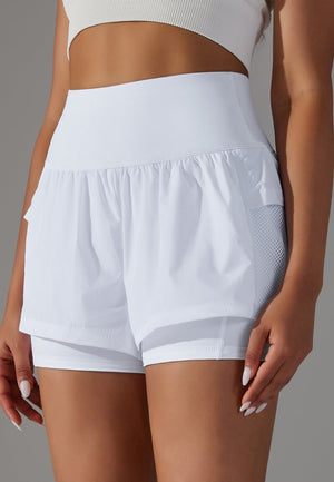 Front of High Waist Ruffle Shorts