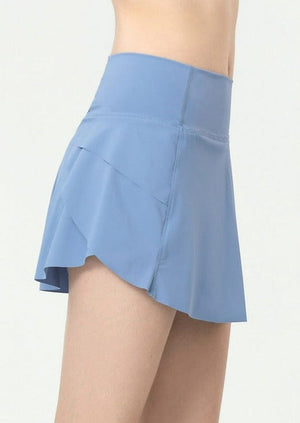 Blue Ruffled Mini Tennis Skort