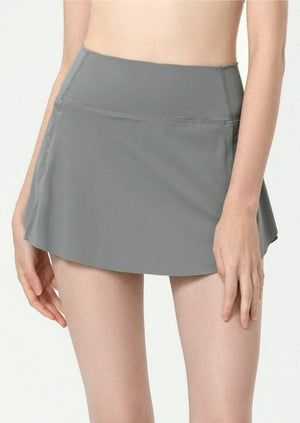 Gray Ruffled Mini Tennis Skort