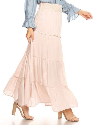 Maxi Bohemian Layered Skirt for summer