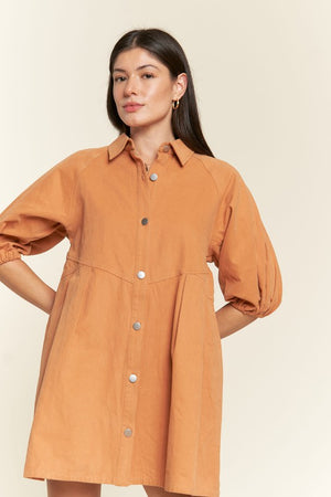 Washed denim style dress for work