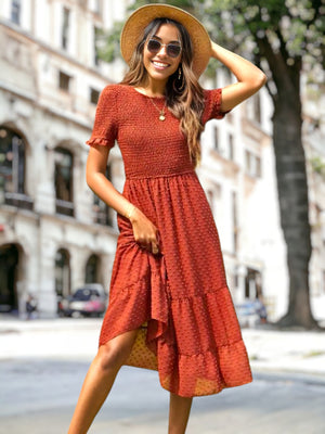 Double Textured Tiered Dress for women