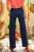 Back of HIGH WAISTED BUTTON WIDE LEG JEANS