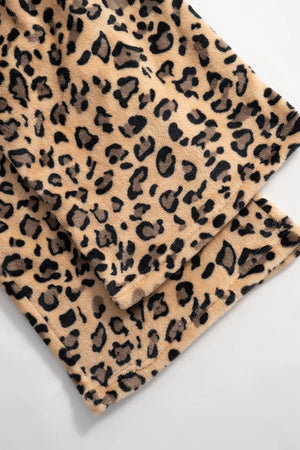 Leopard print fabric on a light gray background