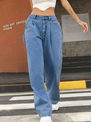 Women's Wide Leg Jeans with Pockets