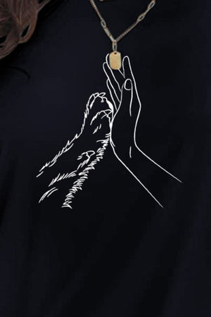 Close up view of Graphic Round Neck Short Sleeve T-Shirt