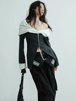 Marigold Shadows Blazers ***Opkuto Open Shoulder Blazer