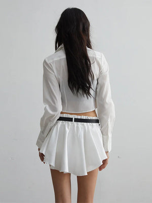 Another back view of Faroush Ruffle Mini Skirt
