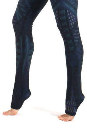 Model showing the hem of Warrior One Printed Yoga Leggings