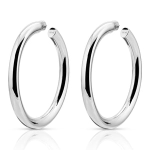 Silver 2.5" Ryan Hoops For Women