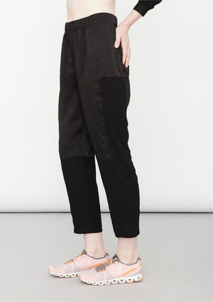 PANTS LOOSE ELASTIC - BLACK shiny by BERENIK - East Hills Casuals