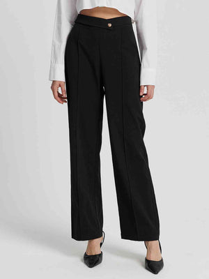 Front view of High Waist Straight Pants