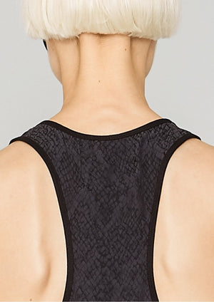 TANK TOP - JACQUARD SATIN black snake by BERENIK - East Hills Casuals