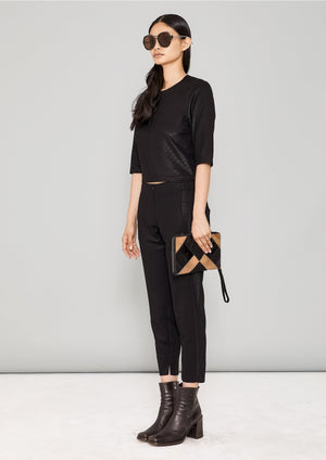 SHIRT SHORT SLEEVES - FANCY TECH LACES STRETCH black by BERENIK - East Hills Casuals