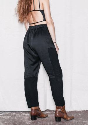 PANTS LOOSE ELASTIC - BLACK shiny by BERENIK - East Hills Casuals