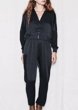 PANTS LOOSE ELASTIC - BLACK shiny by BERENIK - East Hills Casuals