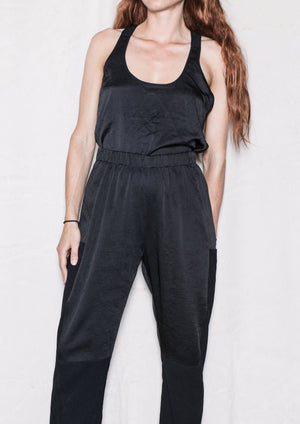 PANTS LOOSE ELASTIC - BLACK shiny by BERENIK - East Hills Casuals