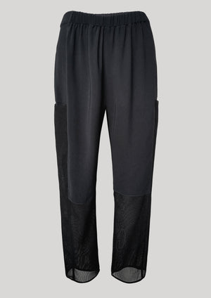 PANTS LOOSE ELASTIC BLACK PLAIN/MESH by BERENIK - East Hills Casuals