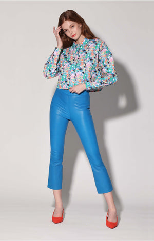 Lori Pant, Bright Blue - Stretch Leather
