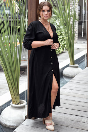 Whisper Light Button up Midi Dress by ELF - East Hills Casuals