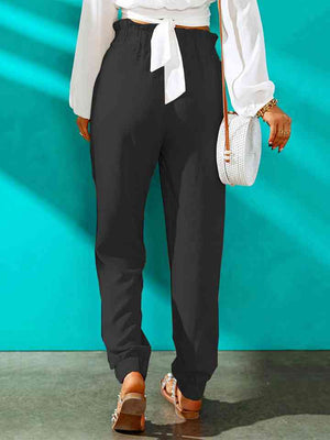 Back view of High Waist Joggers with Pockets